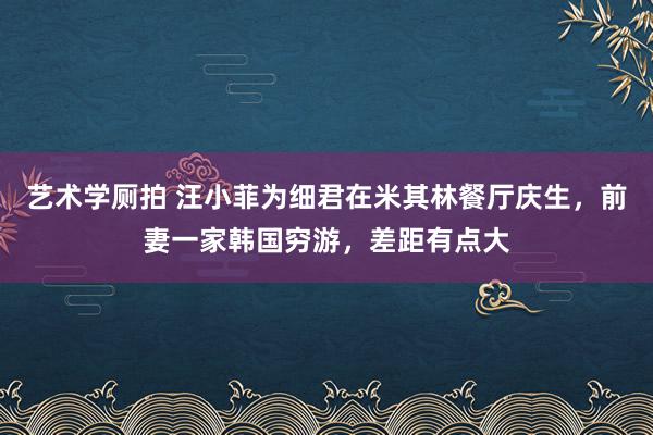 艺术学厕拍 汪小菲为细君在米其林餐厅庆生，前妻一家韩国穷游，差距有点大