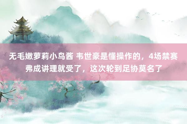 无毛嫩萝莉小鸟酱 韦世豪是懂操作的，4场禁赛弗成讲理就受了，这次轮到足协莫名了