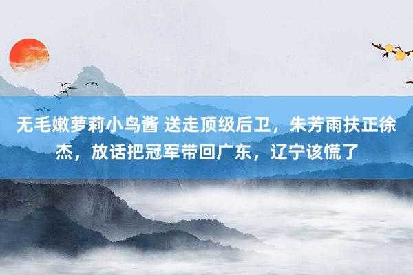 无毛嫩萝莉小鸟酱 送走顶级后卫，朱芳雨扶正徐杰，放话把冠军带回广东，辽宁该慌了