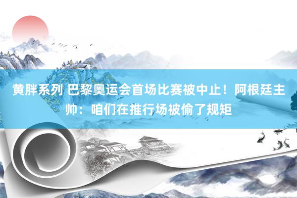 黄胖系列 巴黎奥运会首场比赛被中止！阿根廷主帅：咱们在推行场被偷了规矩