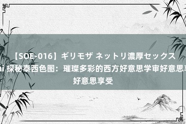 【SOE-016】ギリモザ ネットリ濃厚セックス Ami 探秘泰西色图：璀璨多彩的西方好意思学审好意思享受