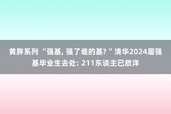 黄胖系列 “强基, 强了谁的基? ”清华2024届强基毕业生去处: 211东谈主已放洋