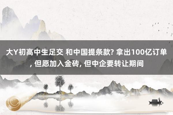 大Y初高中生足交 和中国提条款? 拿出100亿订单, 但愿加入金砖, 但中企要转让期间